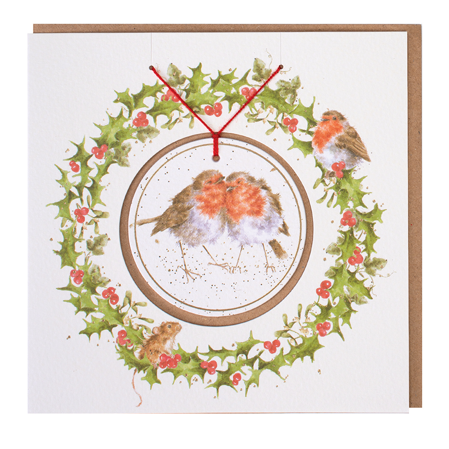 'Snuggled Together' Christmas Decoration card