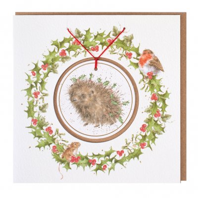 'Christmas Hedgehugs' Christmas Decoration card