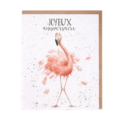 Flamingo French birthday card