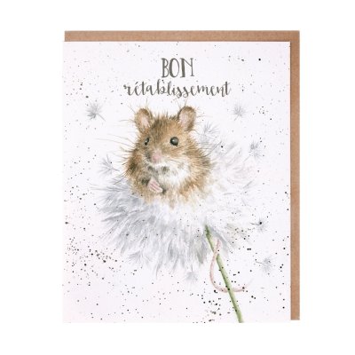 Mouse and dandelion French card