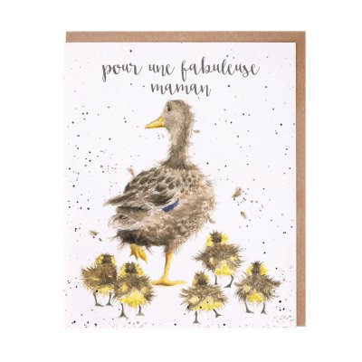 Duck and duckling French Mother's card
