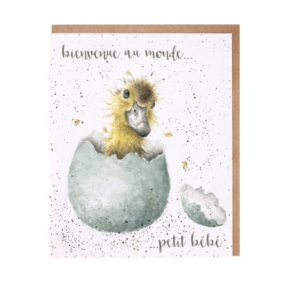 Duckling French new baby card