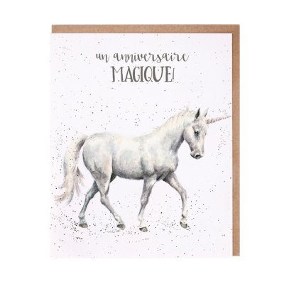 Unicorn French birthday card