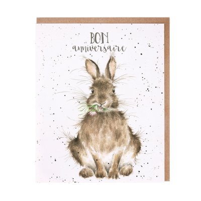 Rabbit French birthday card