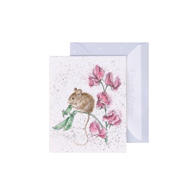 Mouse and sweet pea mini card