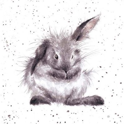 'Bathtime' rabbit artwork print