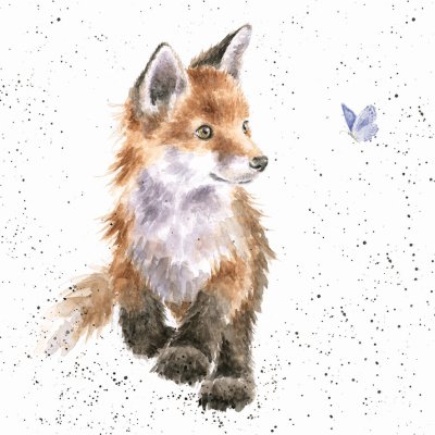 'Born to be Wild' fox and butterfly artwork print
