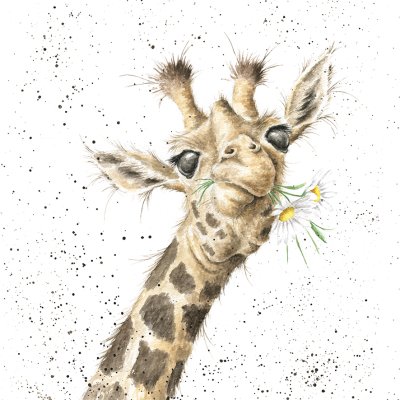 'Flowers' giraffe artwork print