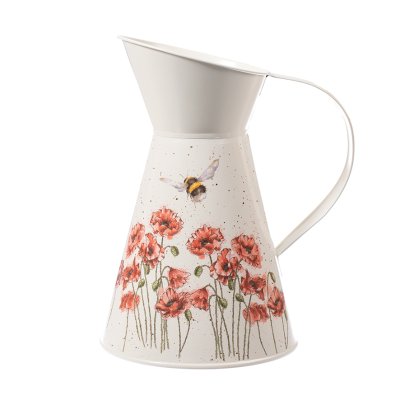 Bee and poppy flower jug