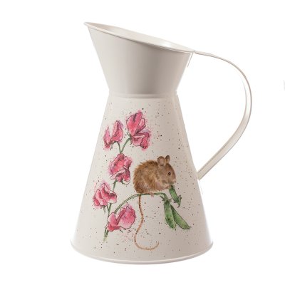 Mouse and sweet pea flower jug