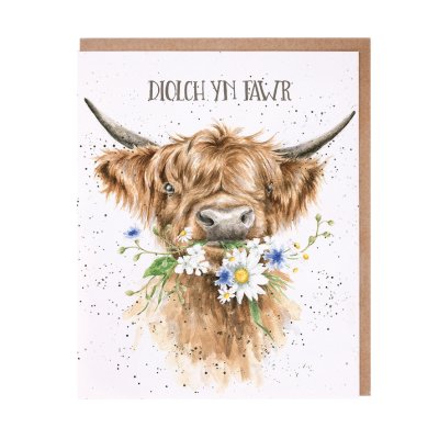 Highland Cow Welsh thank you card