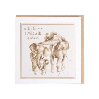 Elephant A little love make a big difference greeting card
