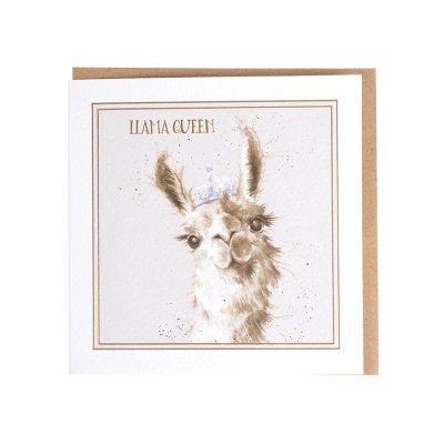 Llama Queen greeting card