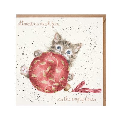 Kitten with a bauble Christmas card