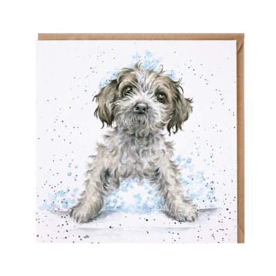 'Bubbles and Barks' dog card