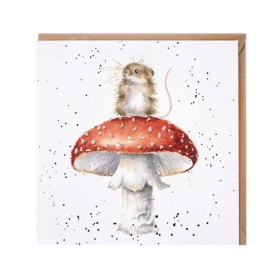 'He's a Fun-Gi' mouse and mushroom card