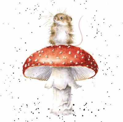 'He's a Fun-Gi' mouse and mushroom artwork print