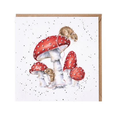 'The Fairy Ring' mouse and mushroom card