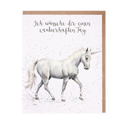 Unicorn German Birthday card