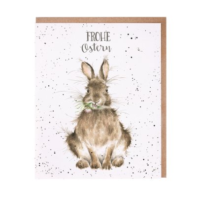 Rabbit with flower German card