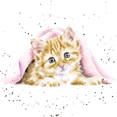 'Duvet Day' kitten artwork print