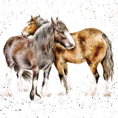 'Side by Side' horse artwork print
