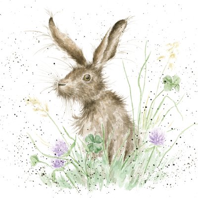 'Clover' hare artwork print