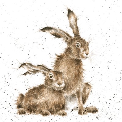 'His and Hares' hare artwork print