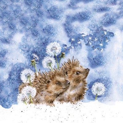 'Brighter Days' hedgehog and dandelion artwork print