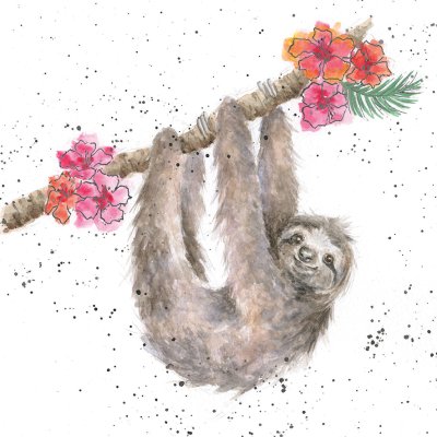 'Hanging Around' sloth artwork print