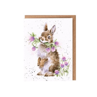 Rabbit and Clover card with wildflower seeds