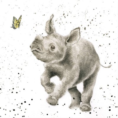 'The Chase' rhino artwork print