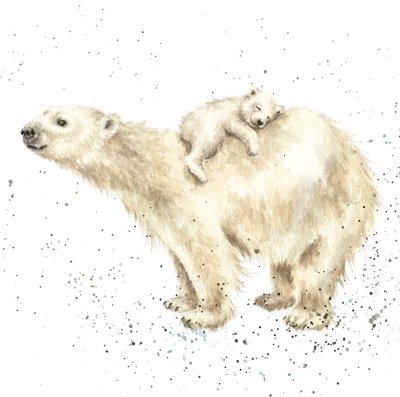 'Bear Hugs' polar bear artwork print